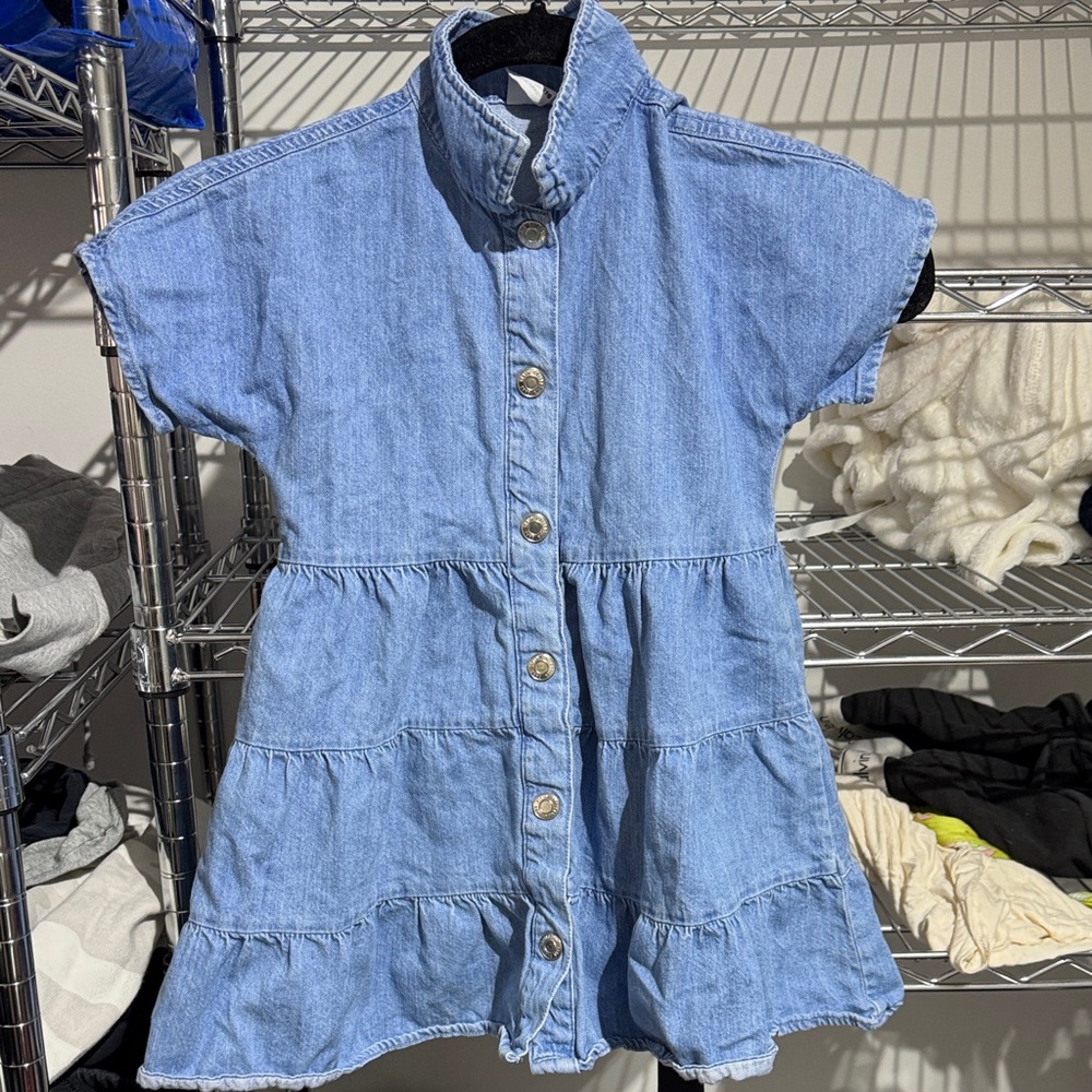 Zara Kids Casual Blue Denim Dress